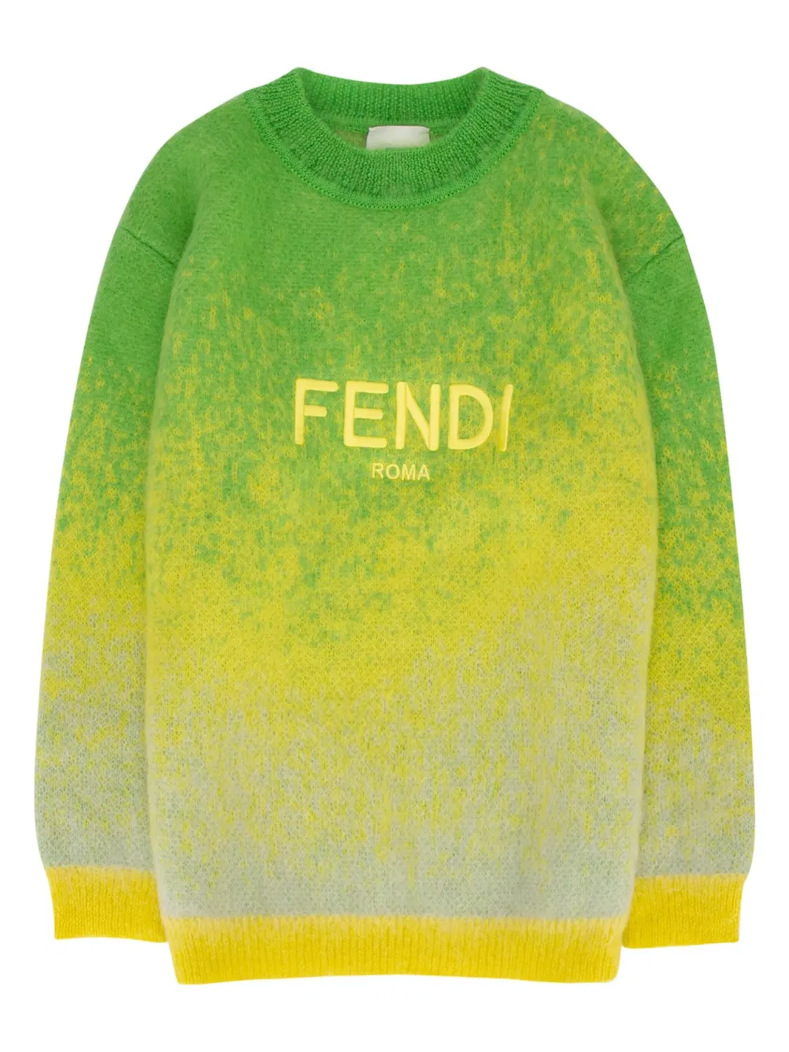Свитшот с вышитым логотипом FENDI, зеленый