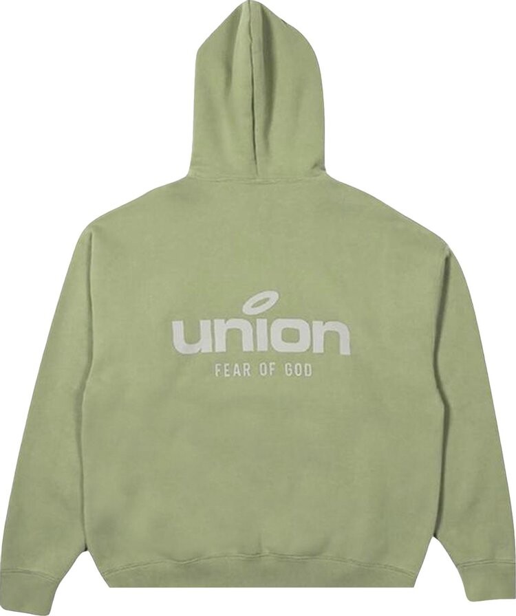 Худи Fear of God Essentials x Union Vintage Hoodie 'Vintage Army', зеленый — фото 3