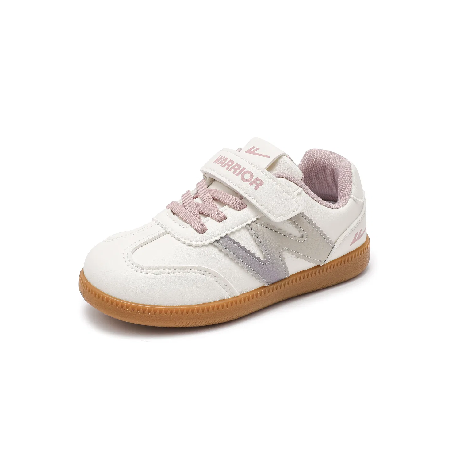 Детские кроссовки для девочек из синтетической кожи с принтом, German Army Trainers, WARRIOR, White/Taro Purple