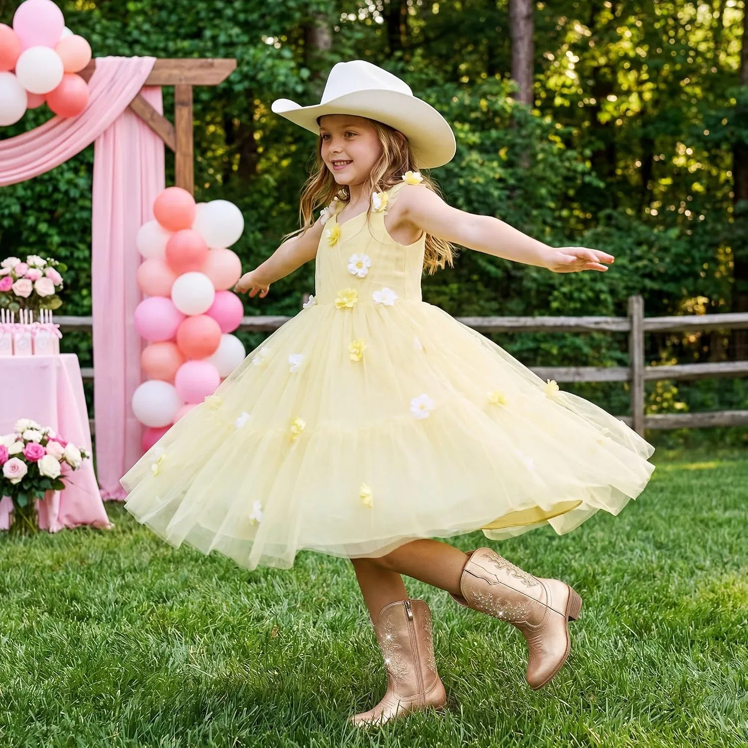 Детские сапоги для девочек с блестками и стразами Cowgirl Boots Motasha, Champagne — фото 2