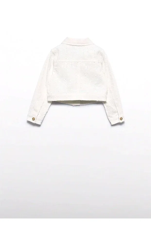 Детская куртка для девочек с пайетками Abel & Lula, Nude Color — фото 3