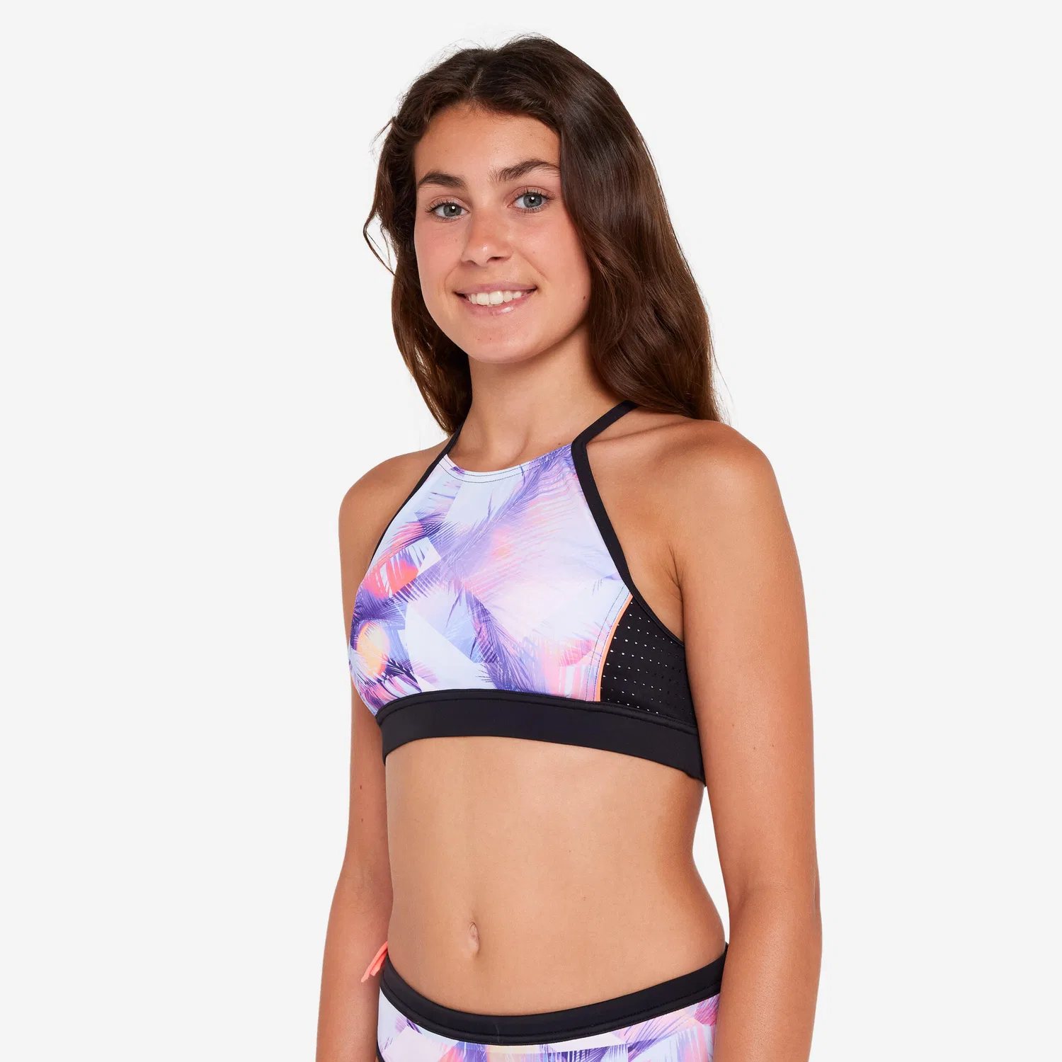 Детское бикини-топ Bustier 900 Baha Posy Decathlon, Malvenfarben Hellrosa