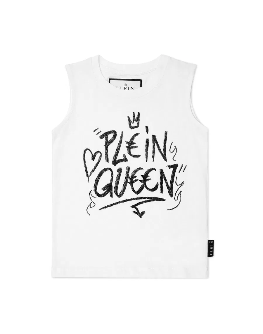Топ Philipp Plein 'Plein Queen' белого цвета