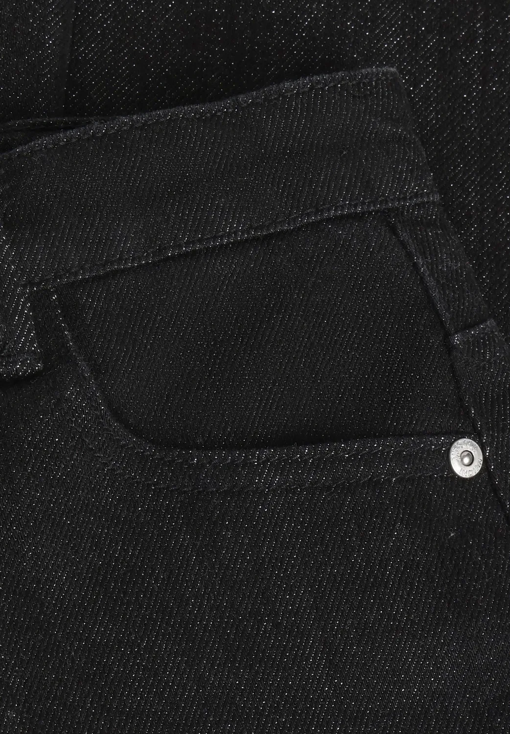Джинсы очень широкого кроя с блестками - расклешенные джинсы Indian Blue Jeans, Black Denim — фото 3