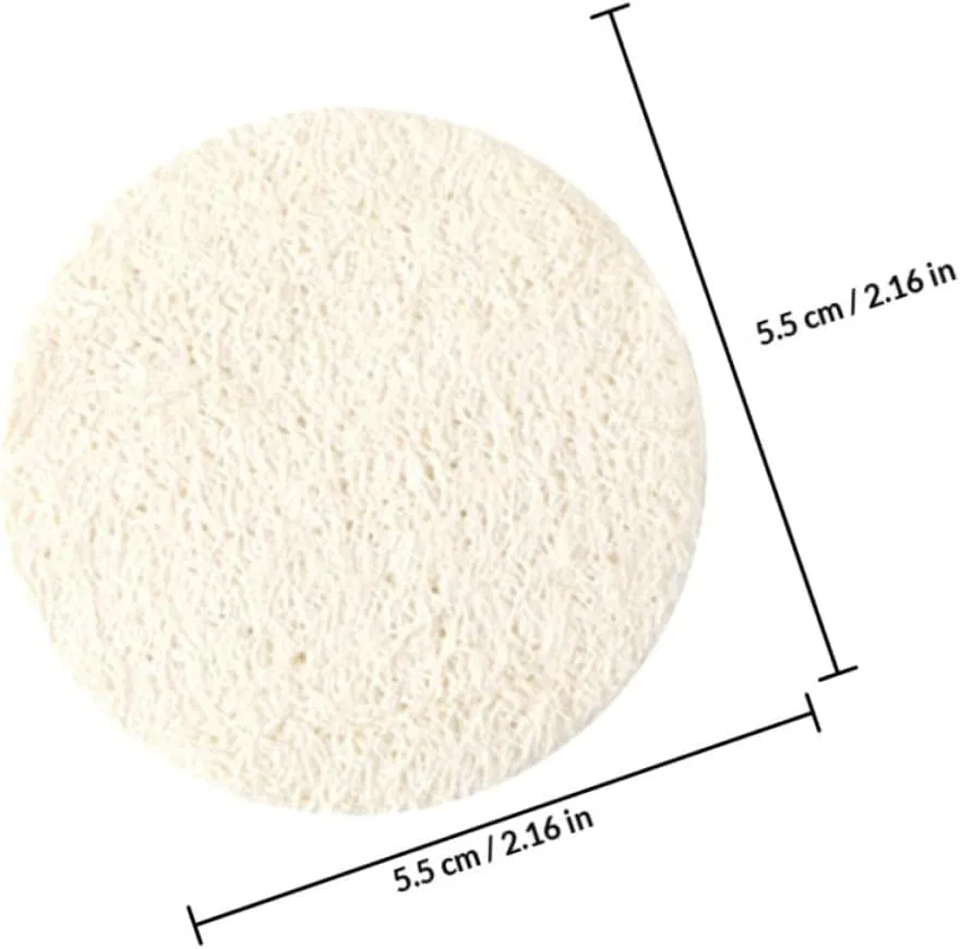 Спонжи для умывания из люфы, VILLCASE, 12 шт, 5.5x5.5x0.3 см, Beige