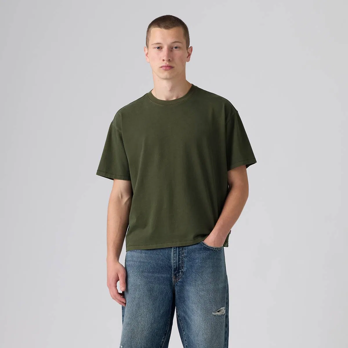 Свободная футболка с коротким рукавом Levi's, Sheen Wash Rosin - Green — фото 3