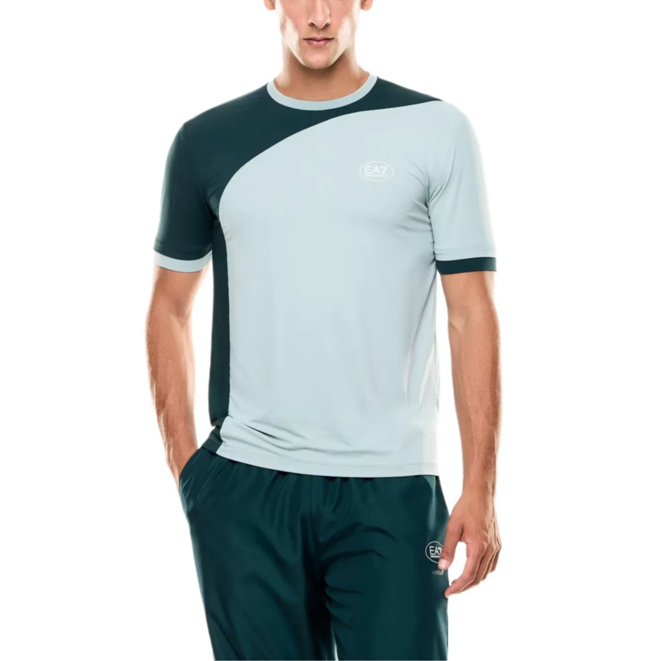 Мужская футболка с коротким рукавом Emporio Armani EA7, Light Blue — фото 2
