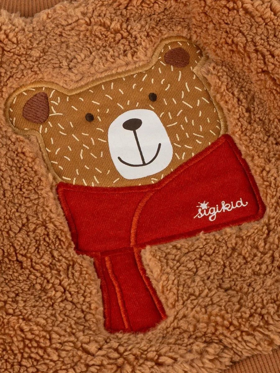 Толстовка SIGIKID 'Teddyshirt Winterbar' коричневого цвета — фото 2