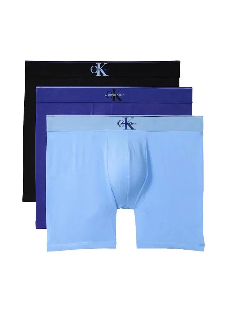 Трусы-боксеры хлопковые комплект из 3 штук Monogram Calvin Klein, черный
