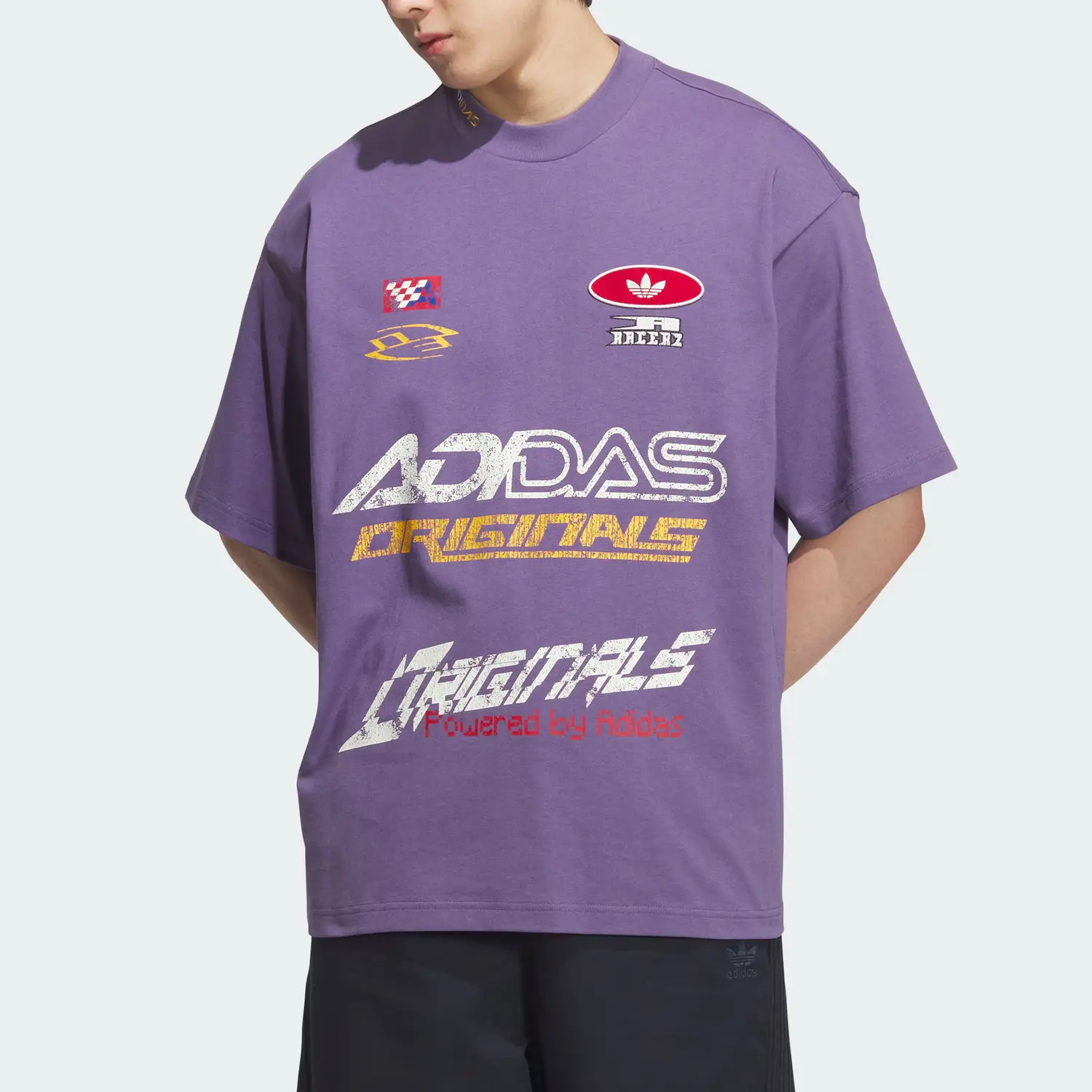 Футболка SS25 MOTO мужская Adidas Originals, фиолетовый — фото 2