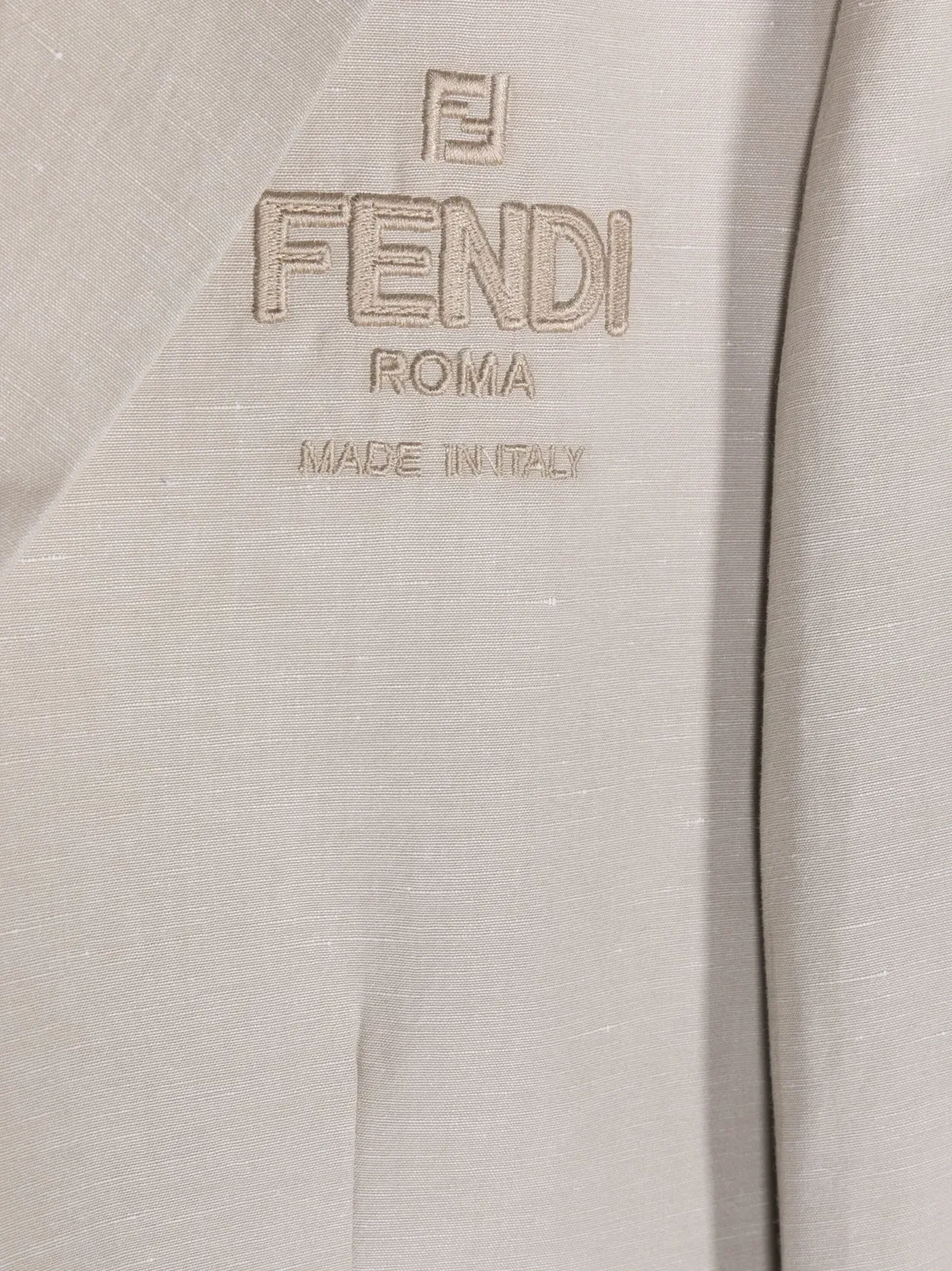 Блейзер с вышитым логотипом FENDI, светло-бежевый — фото 2