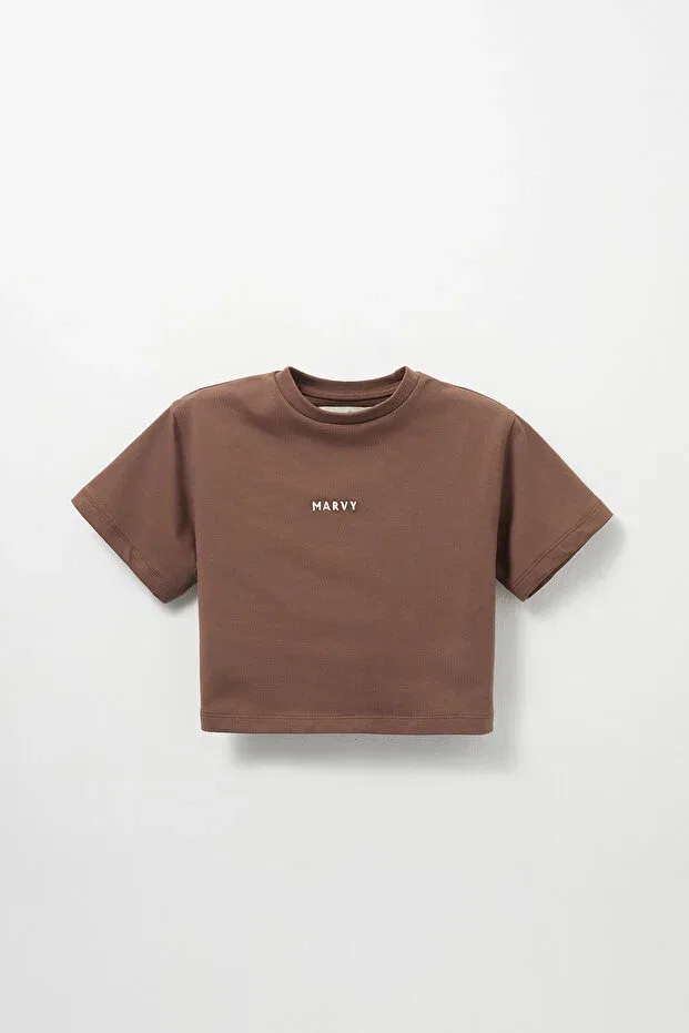 Детская футболка с вышивкой Marvy, Brown