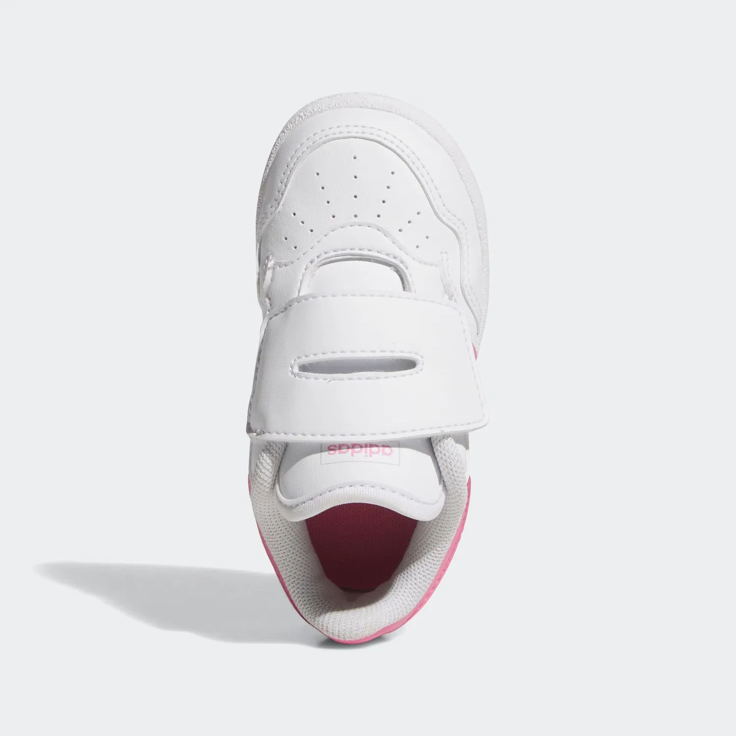 Детские кроссовки на липучках Hoops 4.0 Adidas Sportswear, Cloud White/Pink Fusion/Grey Two — фото 4