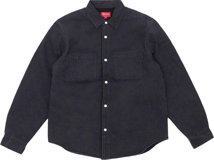 

Рубашка Supreme Sherpa Lined Denim Shirt 'Black', черный