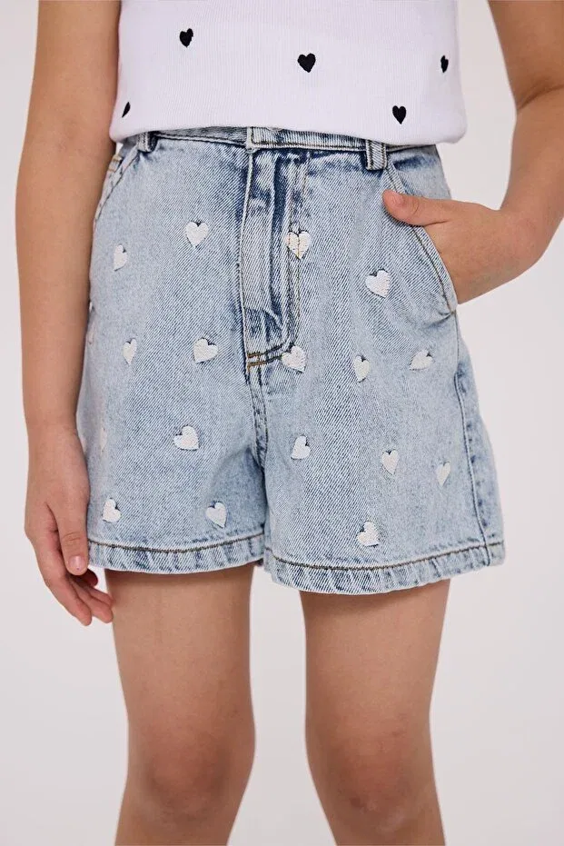 Детские шорты для девочек джинсовые Tyess, Denim — фото 4