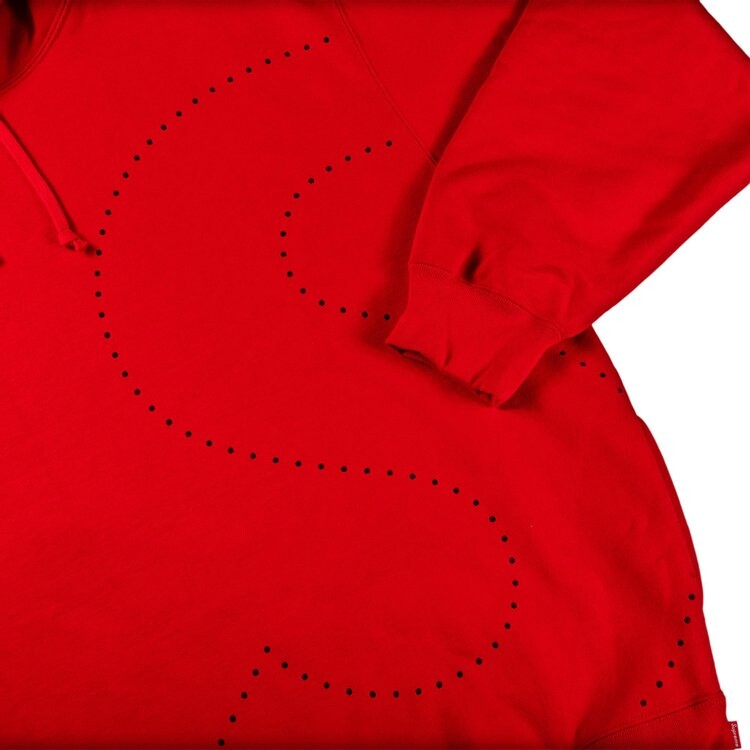 Толстовка Supreme Laser Cut S Logo Hooded Sweatshirt 'Red', красный — фото 3
