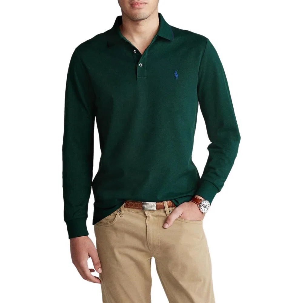 Мужское поло Slim Fit Polo Ralph Lauren, Green — фото 3