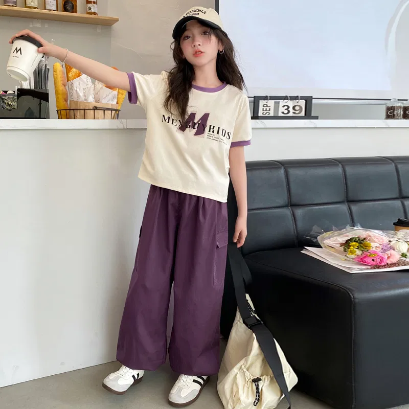 Детский спортивный комплект для девочек с принтом Lanza, Purple — фото 4