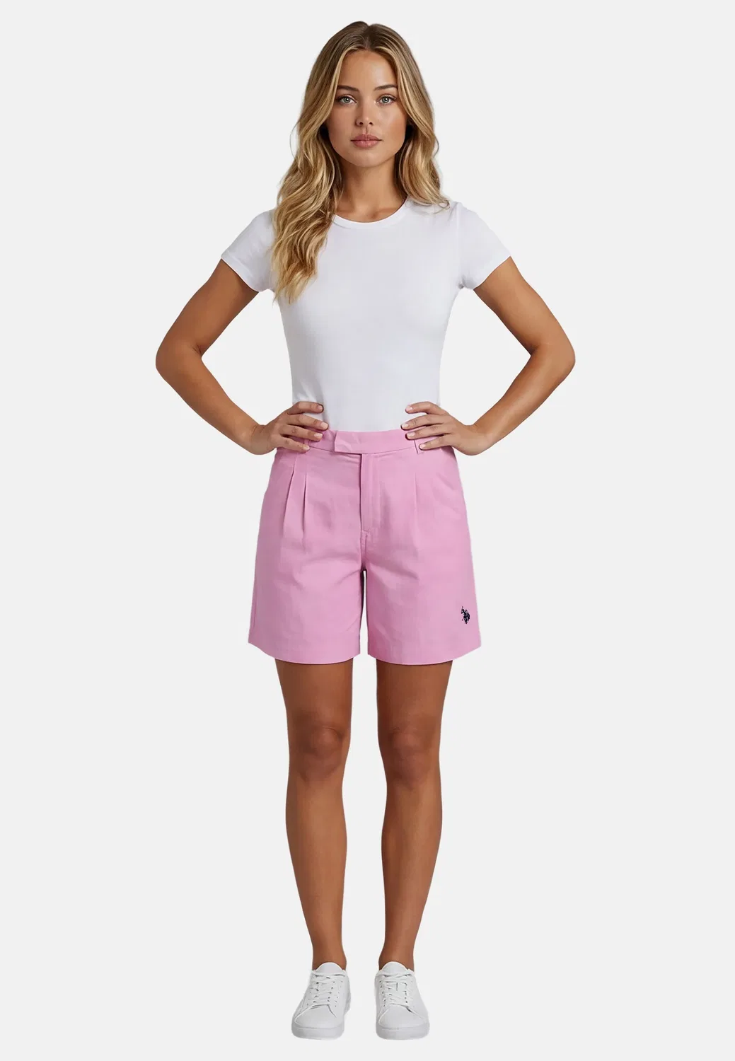 Шорты льняные U.S. POLO ASSN. P047, розовый — фото 2