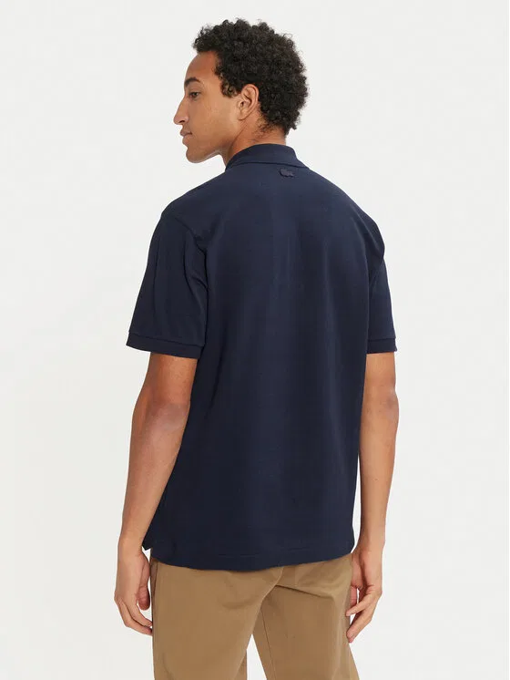 Поло Lacoste regular fit, темно-синий — фото 3