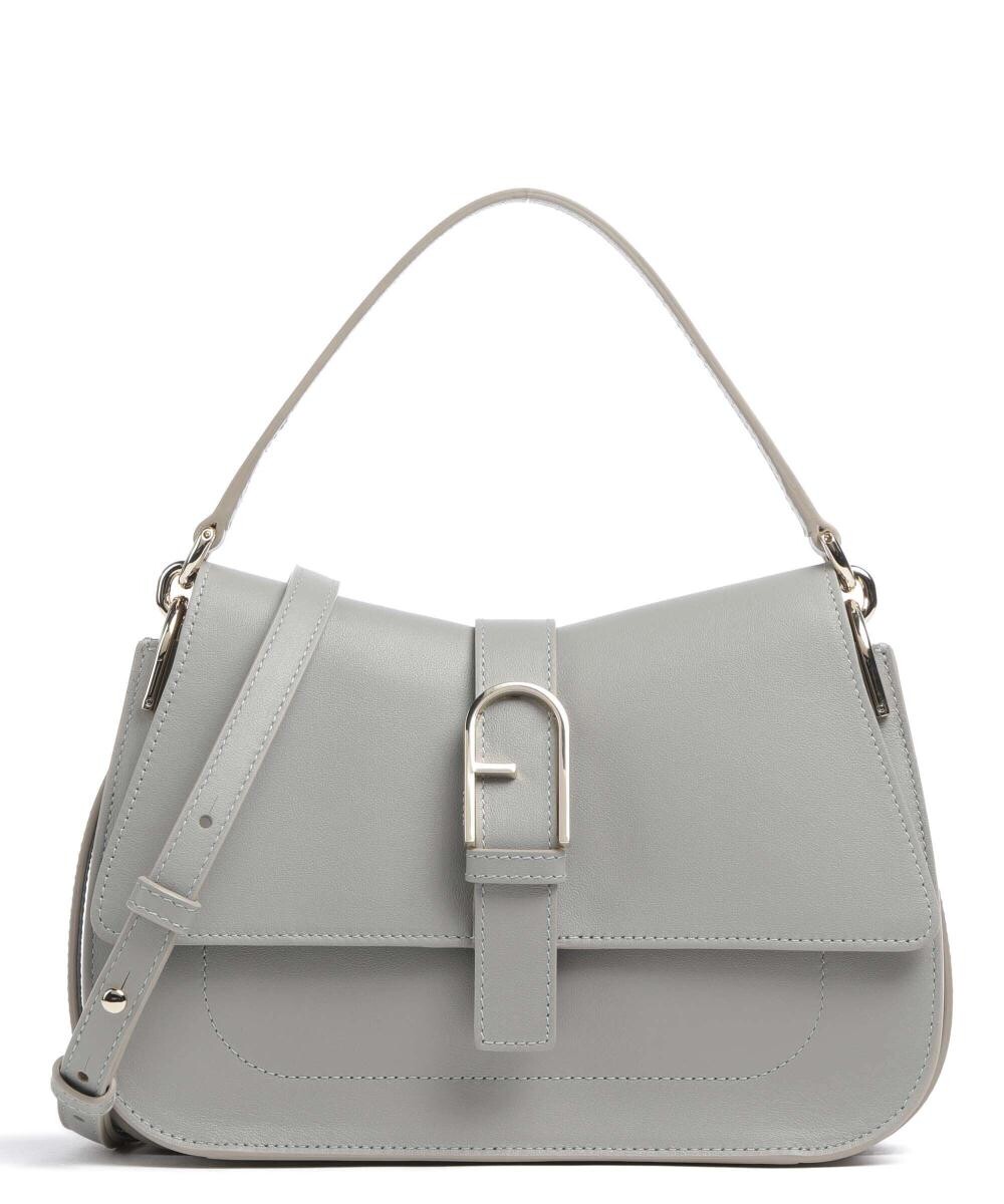 

Сумка через плечо Flow m из мелкозернистой кожи Furla, серый