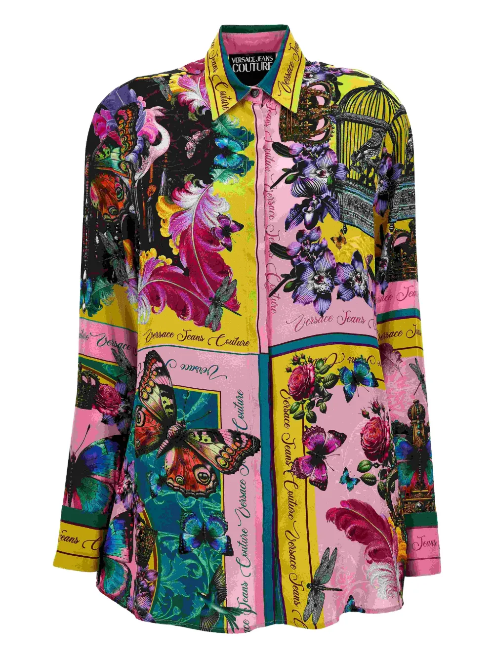 

Рубашка с принтом и вставками Versace Jeans Couture, розовый
