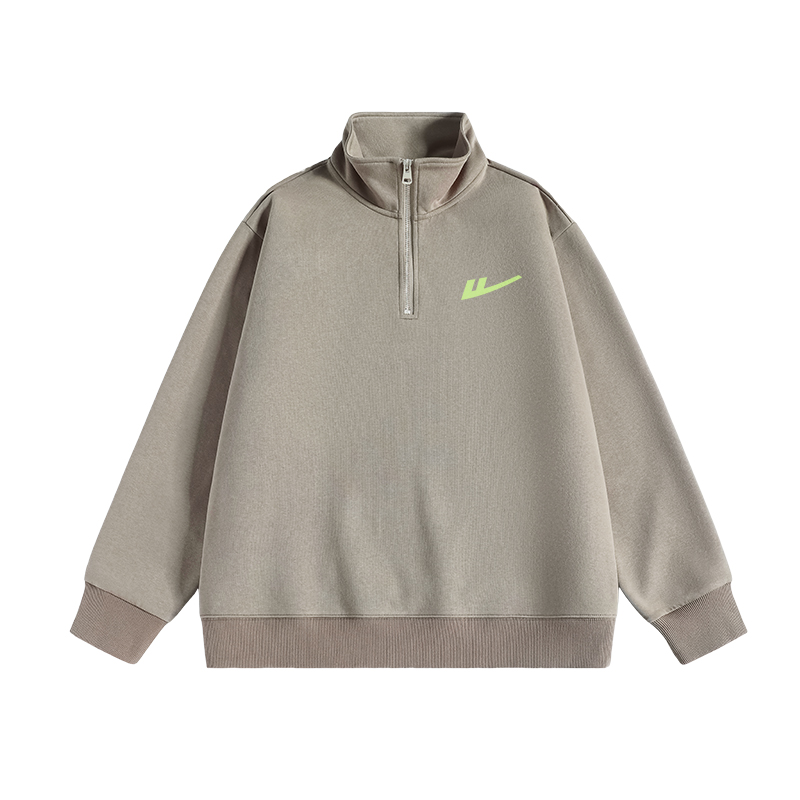 

Свитшот мужской с воротником стойкой умеренно приталенный WARRIOR, бежевый coffee