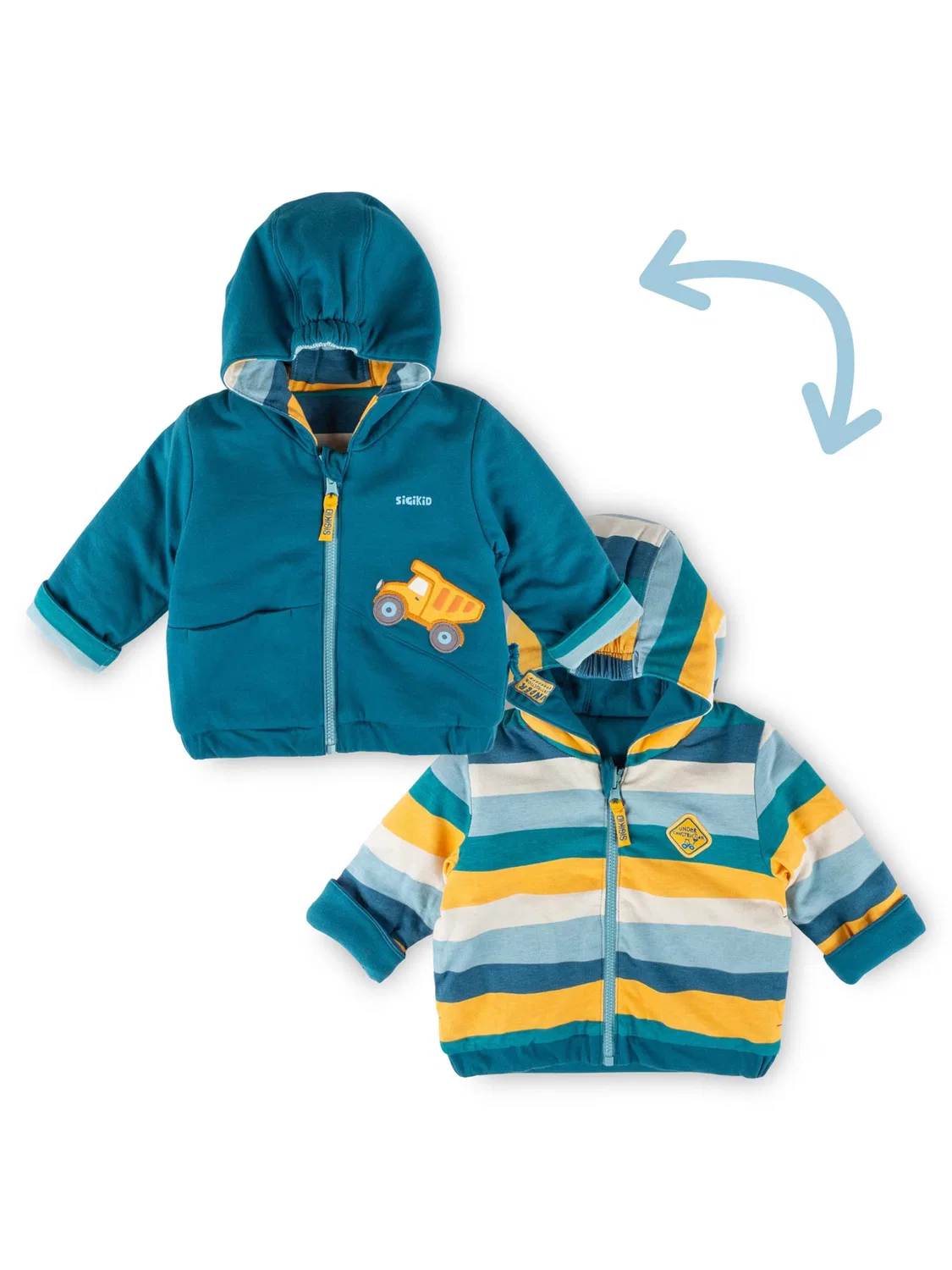 Межсезонная куртка Sigikid Wendejacke Whatiert Blue & Bright в цвете Petrol