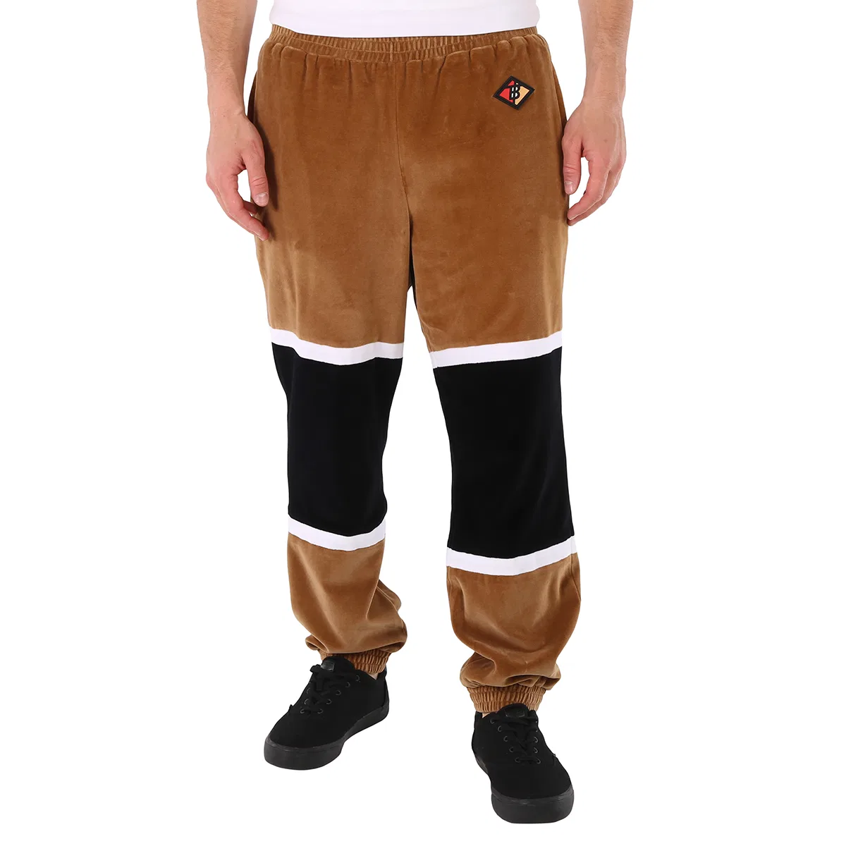 Брюки спортивные с принтом Striped Chenille Logo Graphic Trackpants Burberry, Dark Walnut