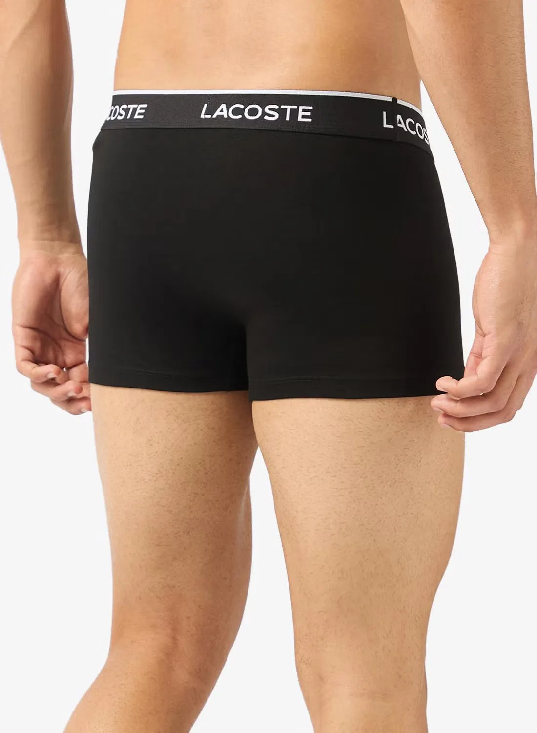 Трусы-боксеры хлопковые комплект из 7 штук Lacoste, черный/белый/серый — фото 3