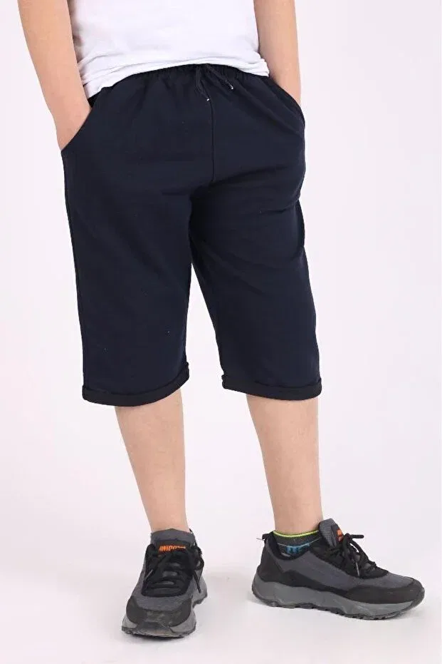 Детские шорты для мальчиков хлопковые Basic Cosba Kids Wear, Navy Blue — фото 4