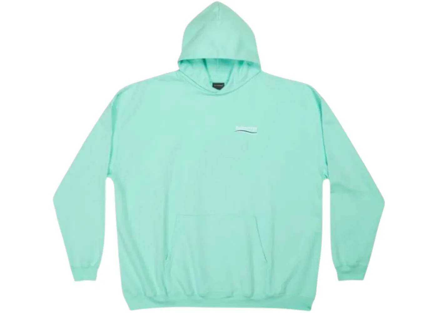 Мужская худи с вышивкой Balenciaga Political Campaign, Mint Green
