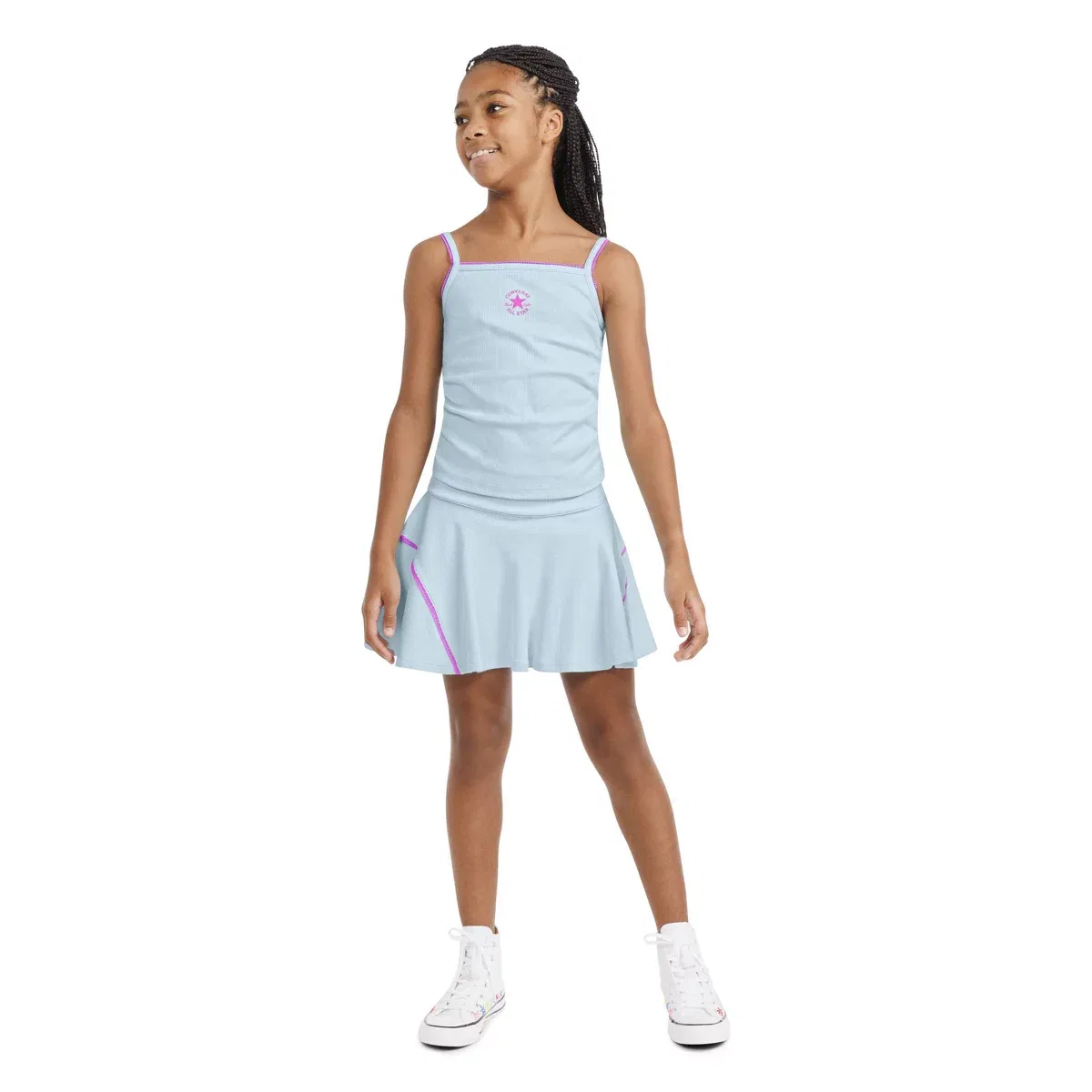 Детская юбка-шорты с принтом Ribbed Converse GIRLS BOTTOMS, Light Blue