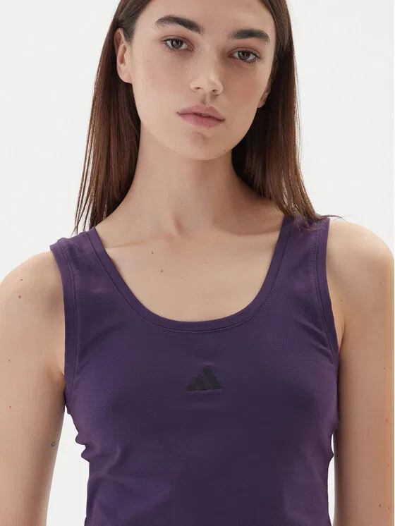 Топ slim fit Essentials Small Logo Adidas, фиолетовый — фото 4