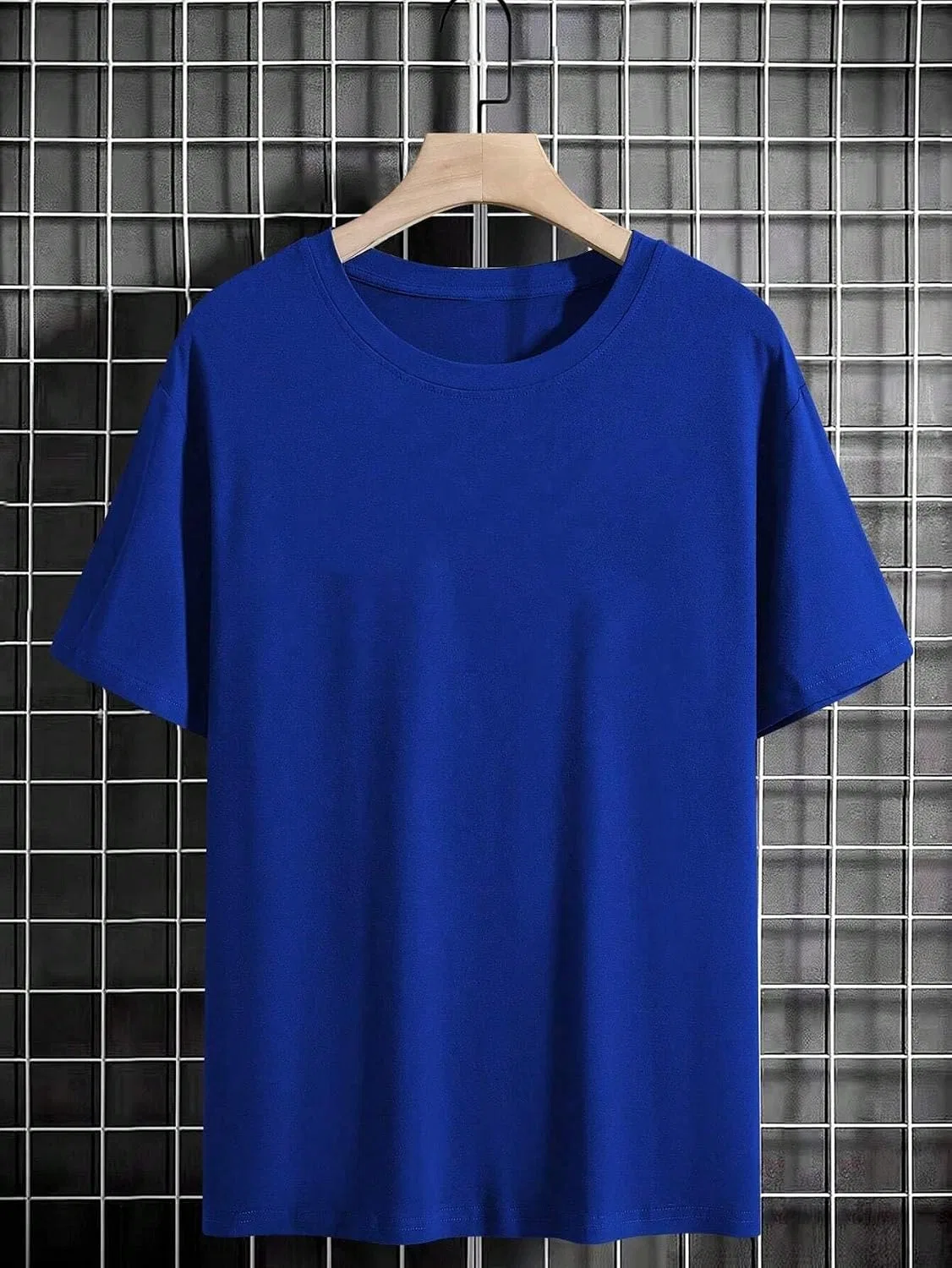 Мужская футболка с круглым вырезом, Solid Color, Royal Blue — фото 3