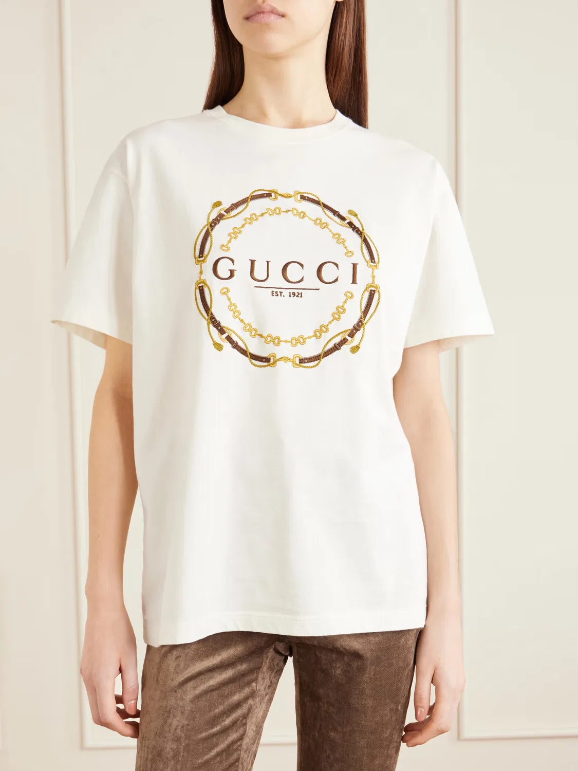 Футболка Gucci с принтом, премиальный дизайн, белый — фото 3