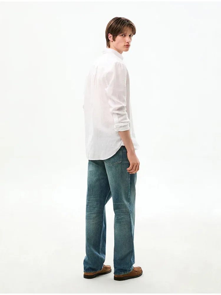 Рубашка с длинным рукавом из льна, Premium Linen Shirt TOMMY HILFIGER, White — фото 3