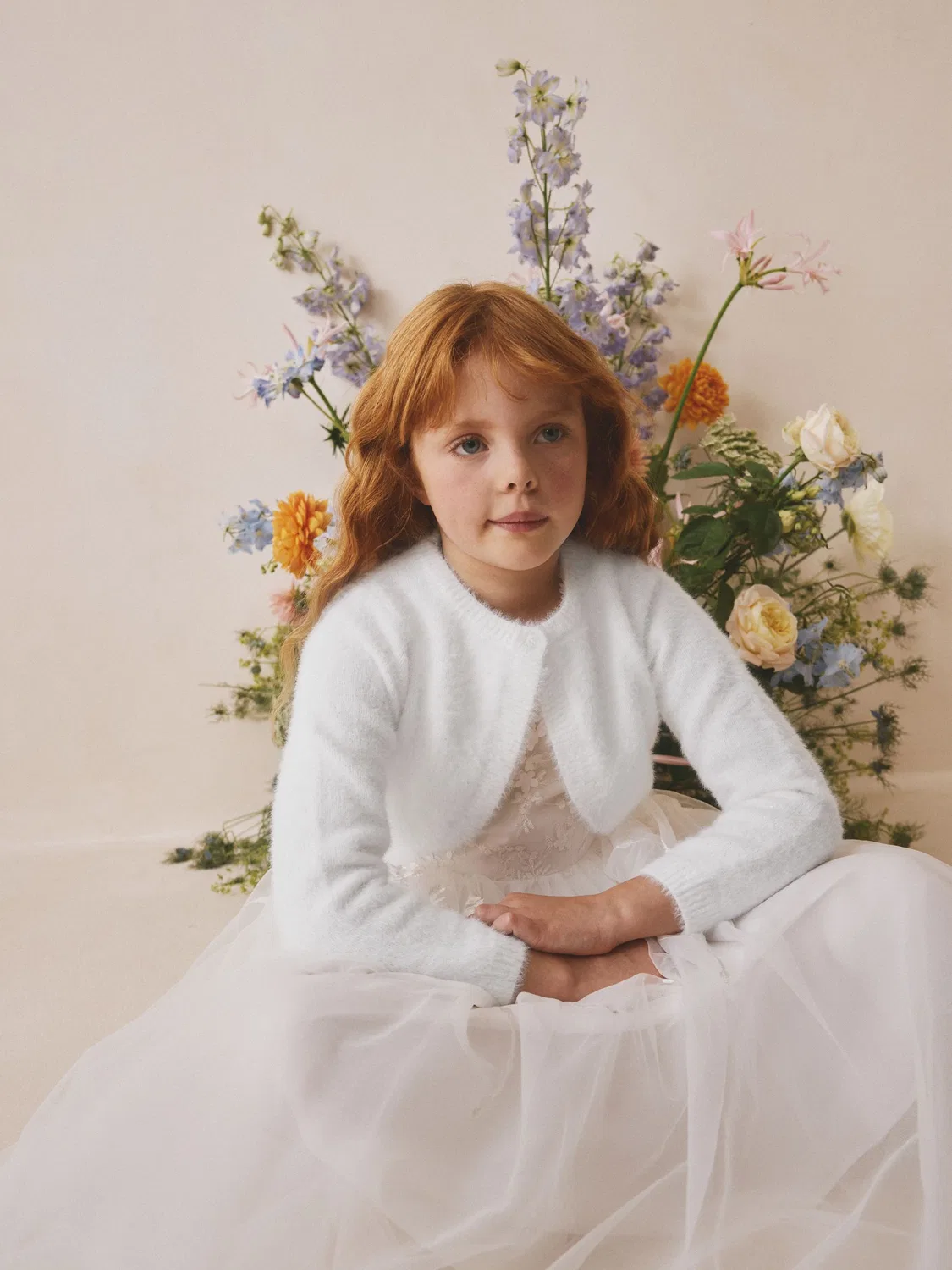 Кардиган-болеро пушистый, модель Occasion Bridesmaid Next, белый