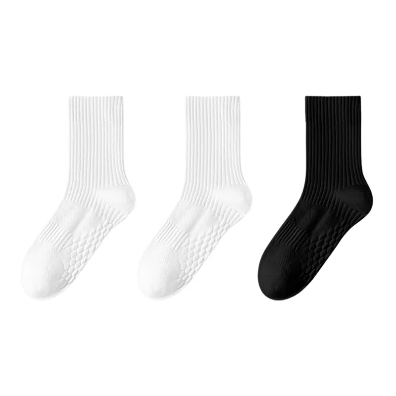 Детский комплект носков с принтом Crew Socks Unisex Combo Set MIIOW, 3 пары (белые 2, черные 1)