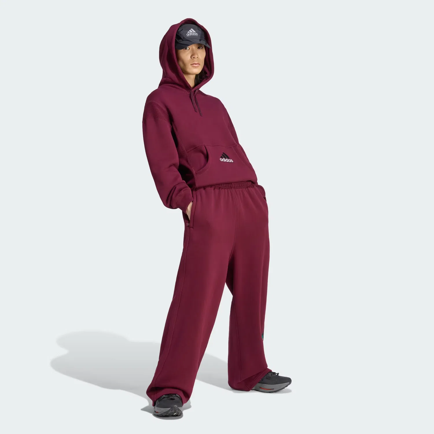 Мужские спортивные штаны свободного кроя Equipment Open Hem Adidas Originals, бордовый — фото 3