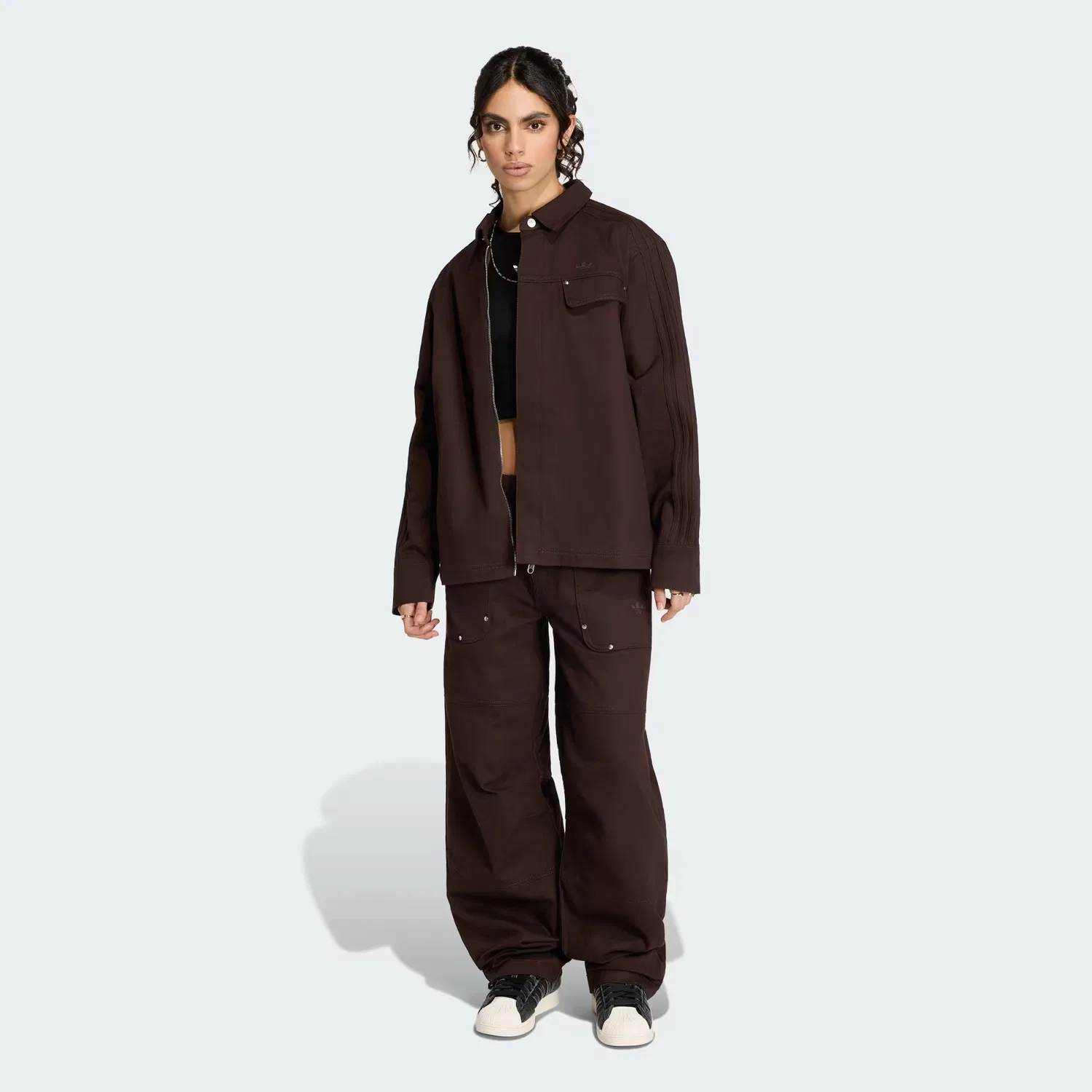 Женские брюки свободного кроя Premium Essentials Canvas Pants Adidas Originals, Aurora Coffee — фото 3