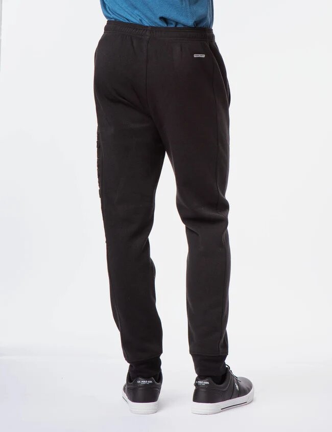 Мужские джоггеры U.S. Polo Assn. Embossed Logo Fleece, черный — фото 3