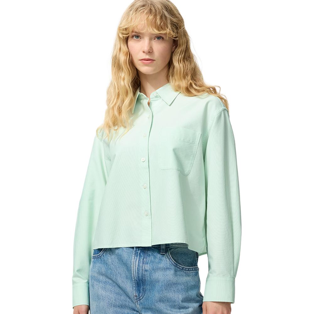 Футболка Women's Turtleneck Others UNIQLO, sky синий — фото 3