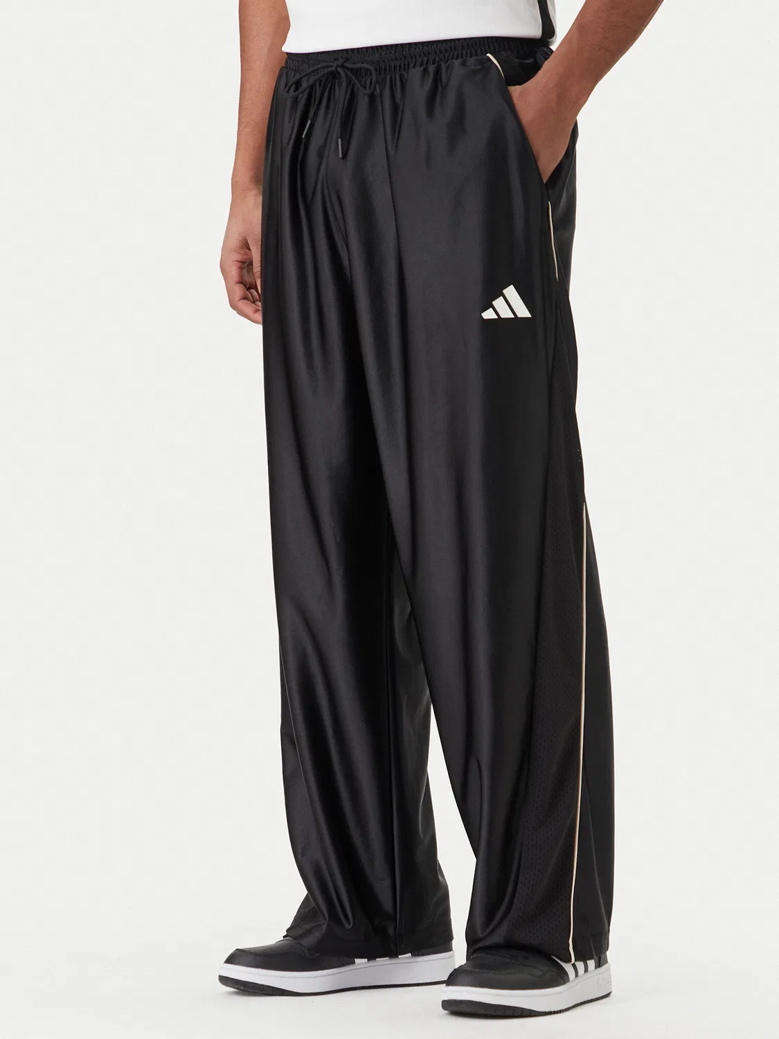 Мужские спортивные брюки свободного кроя Stadium Shiny Adidas, черный