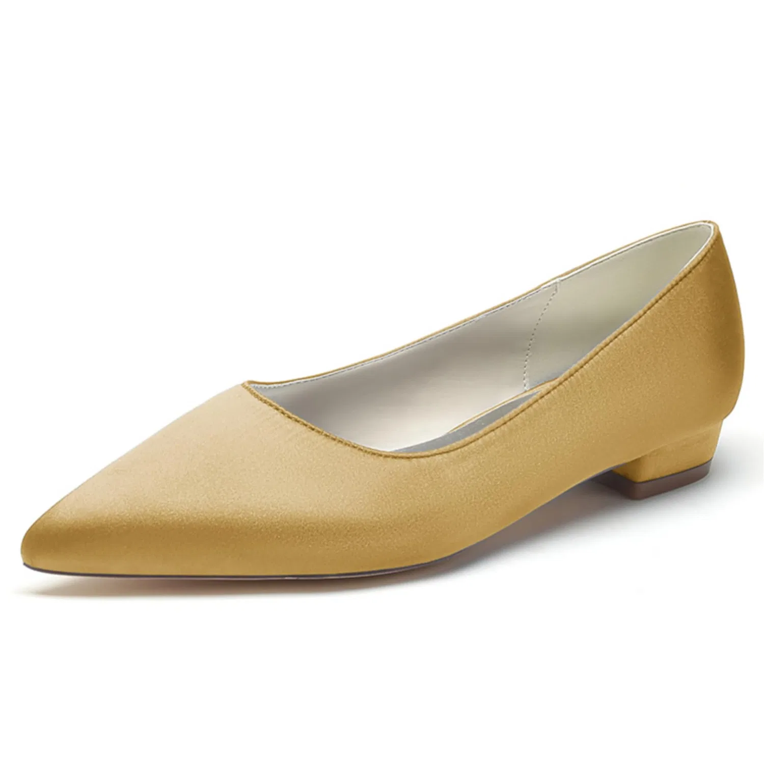 Детские туфли-лодочки с закрытым мысом Satin Slip On Wedding Shoes, Gold D Gold