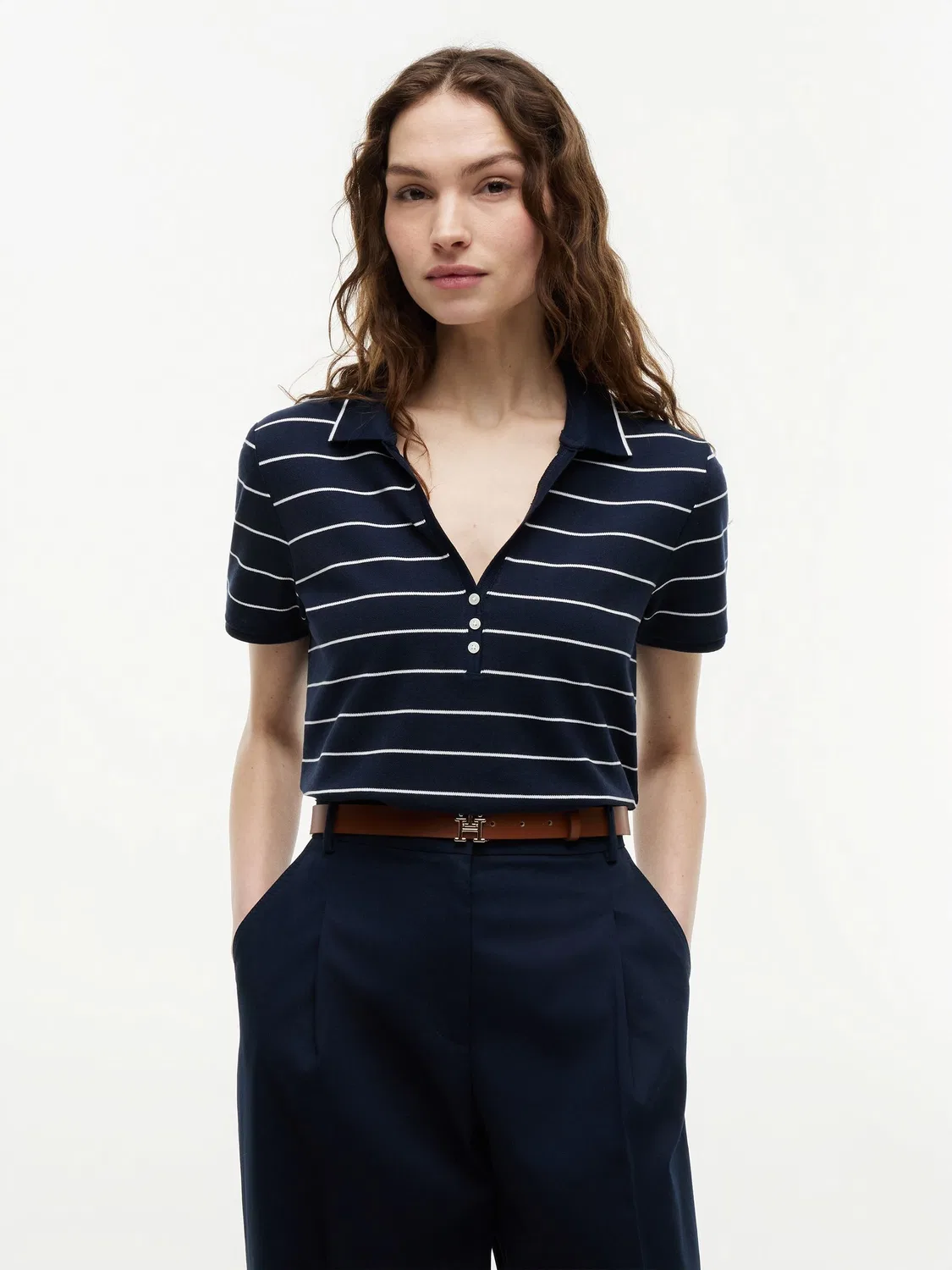 Поло Regular Fit из пике Henley Tommy Hilfiger, синий