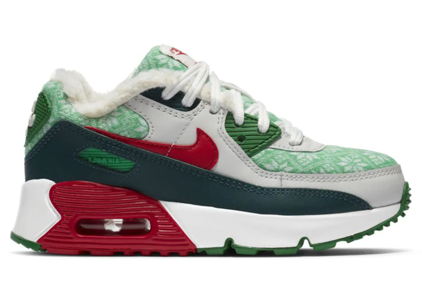 Детские кроссовки lifestyle Nike Air Max 90, White/Dark Atomic Teal/Lucky Green/University Red