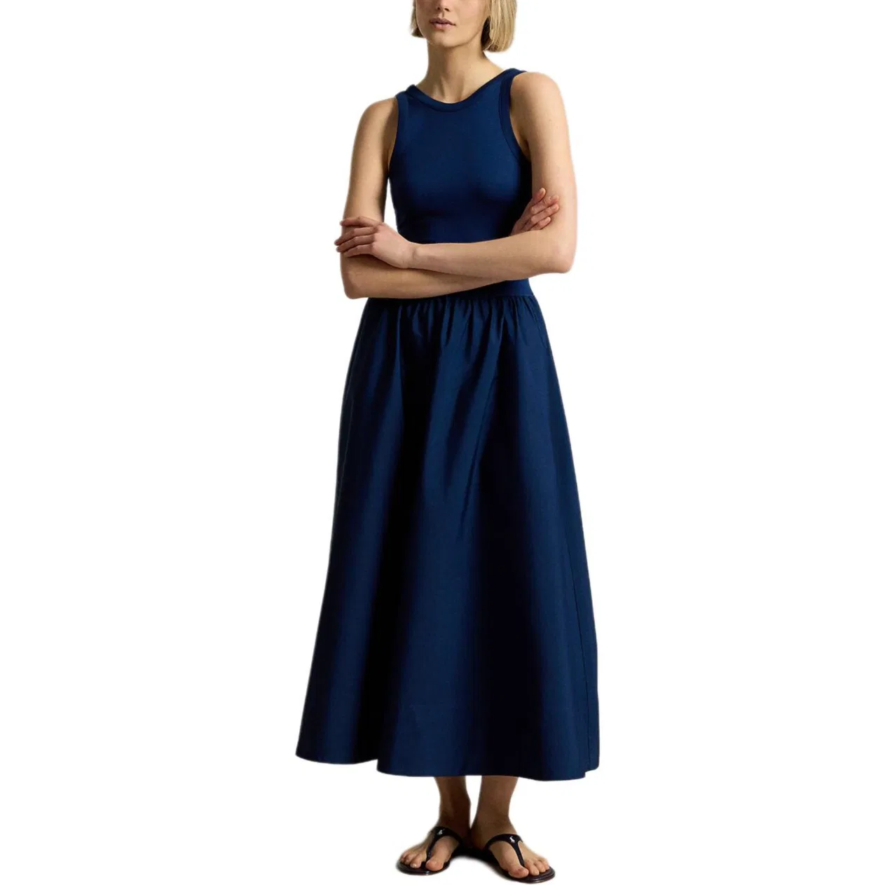 Женское платье-трапеция с длинной юбкой Polo Ralph Lauren, Dark Blue — фото 3