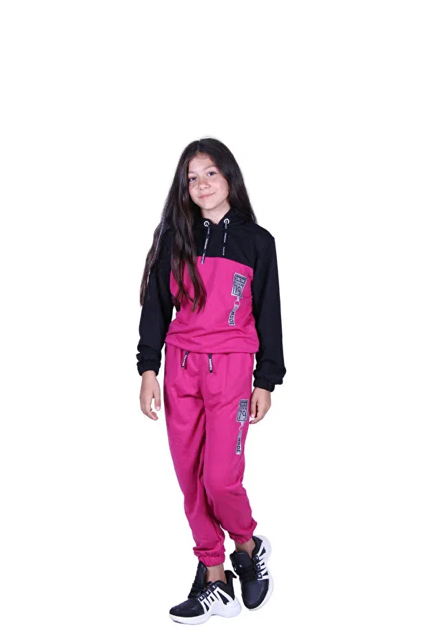Детский комплект спортивного костюма для девочек с принтом Ya Ko Kids, Fuchsia
