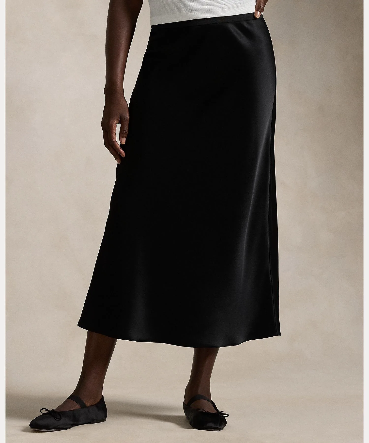Двусторонняя атласная юбка Polo Ralph Lauren, 001 Black — фото 3